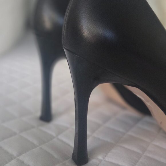 Nine West Squared toe natrural leather & Patent heels - Picture 3 of 3